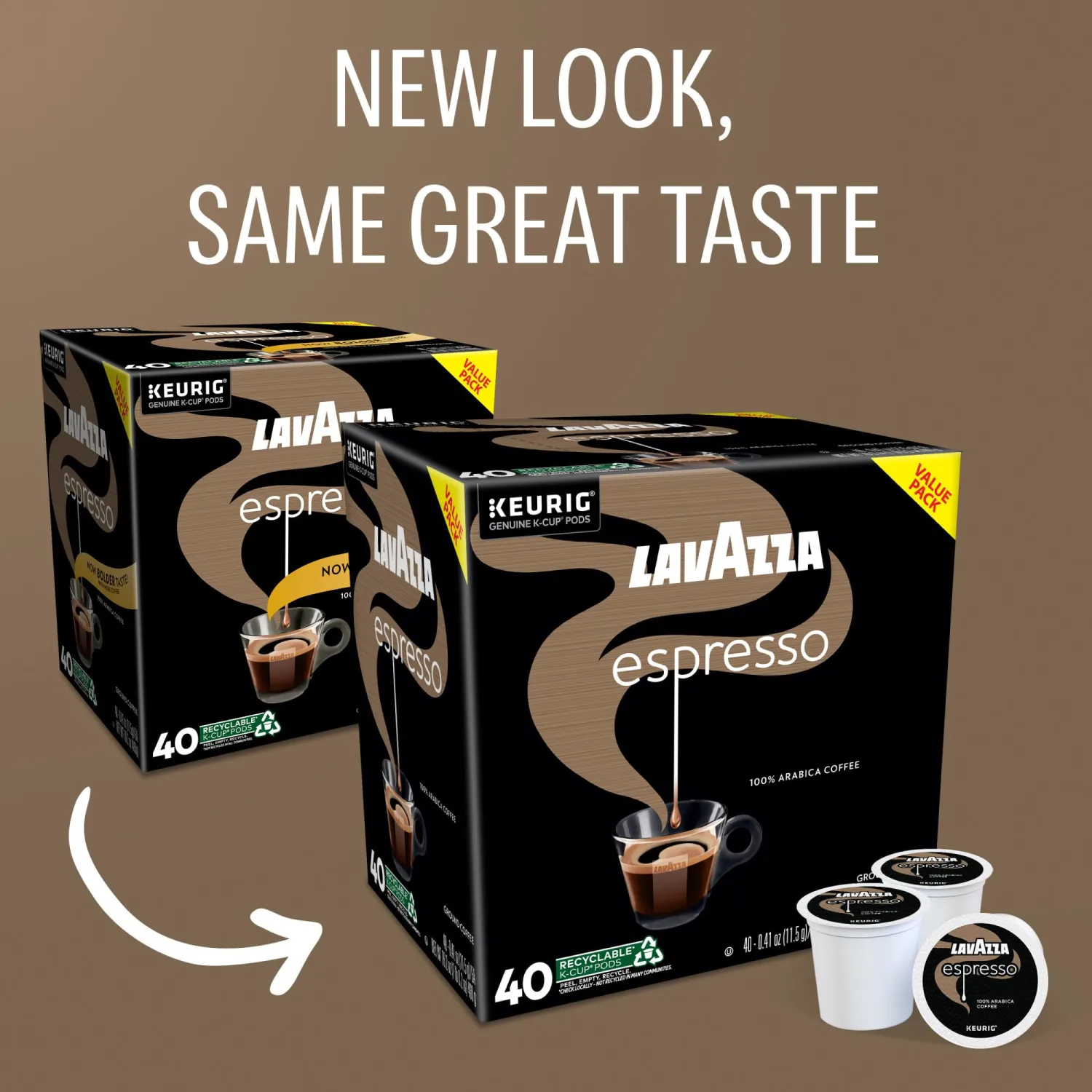 Lavazza Espresso, Single-Serve Keurig K-Cup Pods, Medium Roast Coffee, 40-Count Box