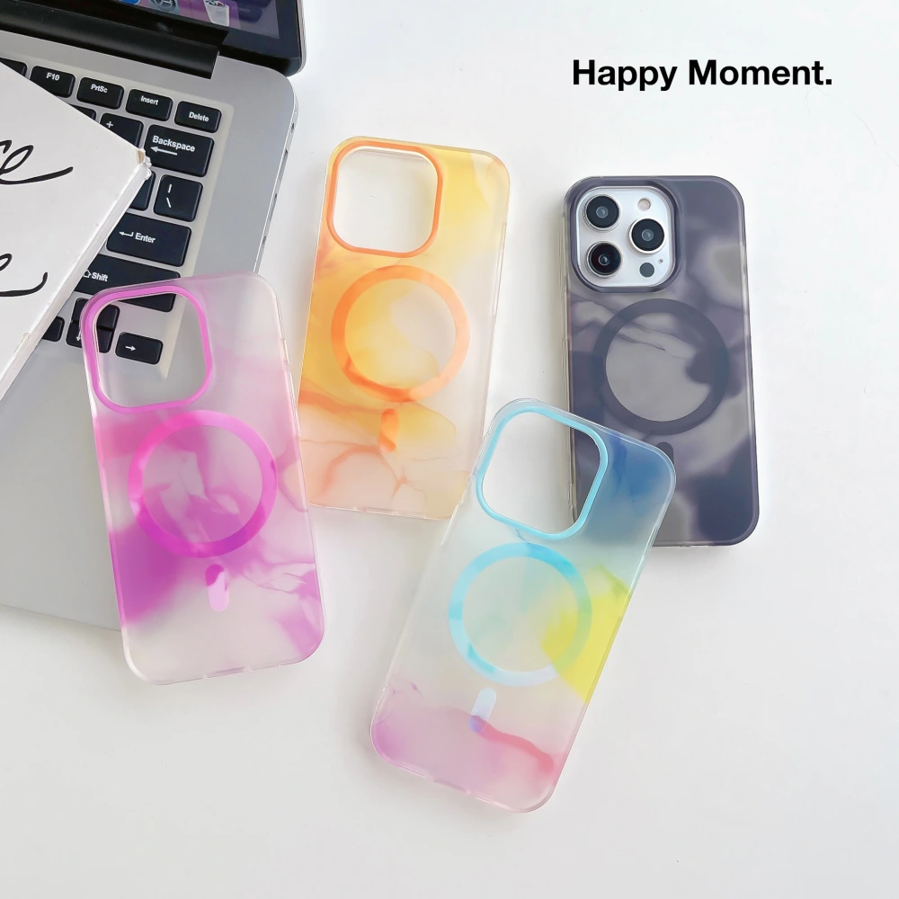 Watercolor Magnetic Transparent Simple Mobile Phone Case