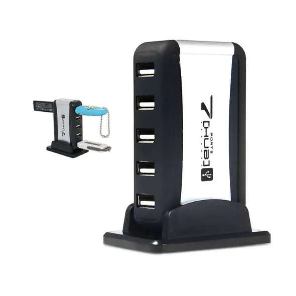 Vertical Seven Port USB2.0 Seven Port Hub With Power Supply