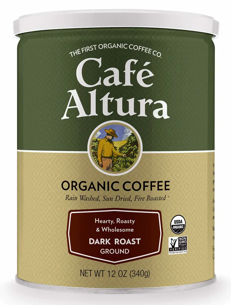 Cafe Altura Ground Organic Coffee, Dark Roast, 12 Ounce (Pack of 3)