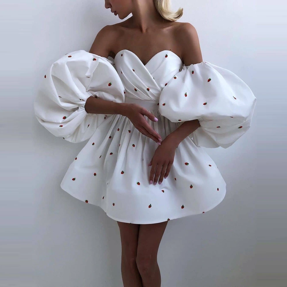 Bubble Sleeve Bodice Elegant Dress Fashion