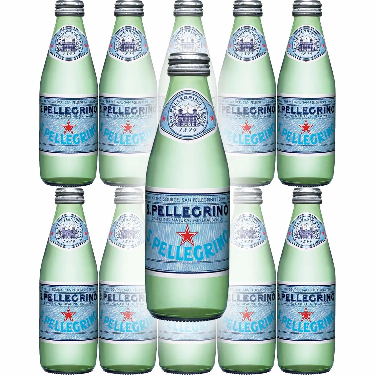 San Pellegrino Sparkling Natural Mineral Water, 8.45oz Glass Bottle (Pack of 10)