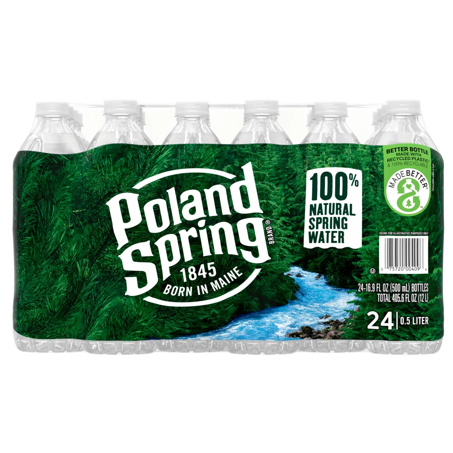 Poland Spring 100% Natural Spring Water, Non-Deposit, 16.9 fl oz (24 Pack)