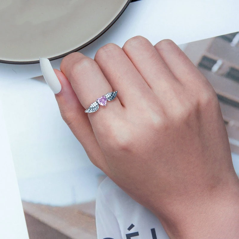 Zircon Love Wing Ring 925 Silver