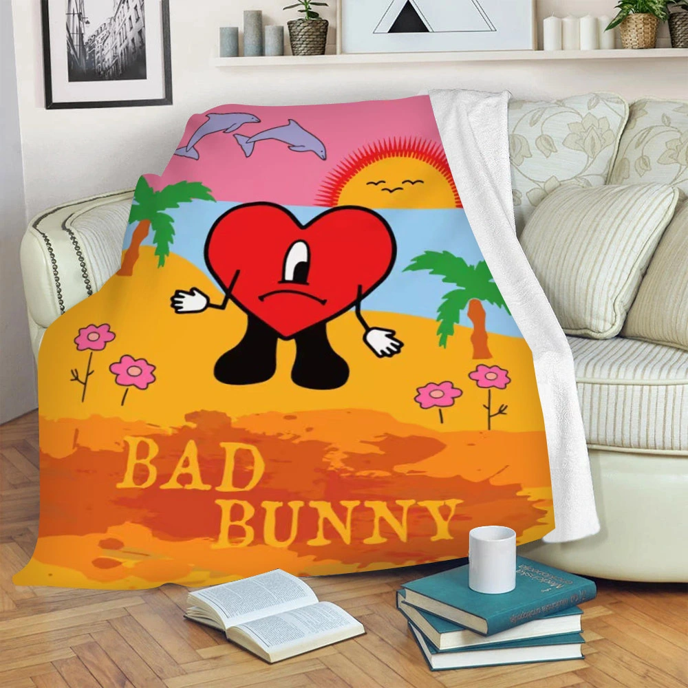 Christmas Bunny Love Flannel Printed Blanket