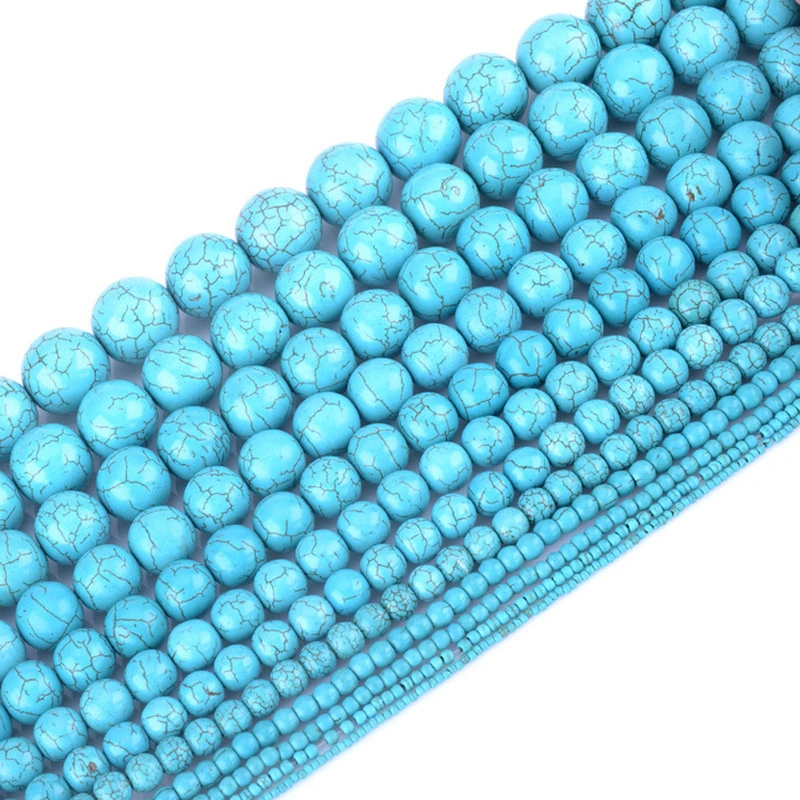 Turquoise Scattered Beads Semi-finished Products Round Beads DIY Blue Ornament Accessories