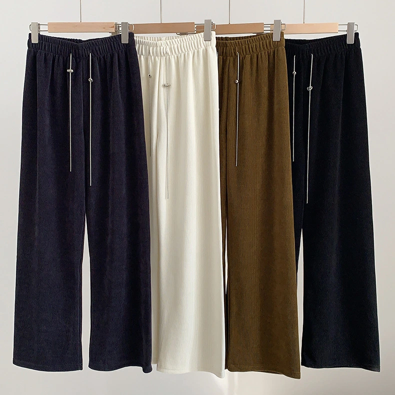 High Waist Straight Casual Pants For Autumn And Winter Wear