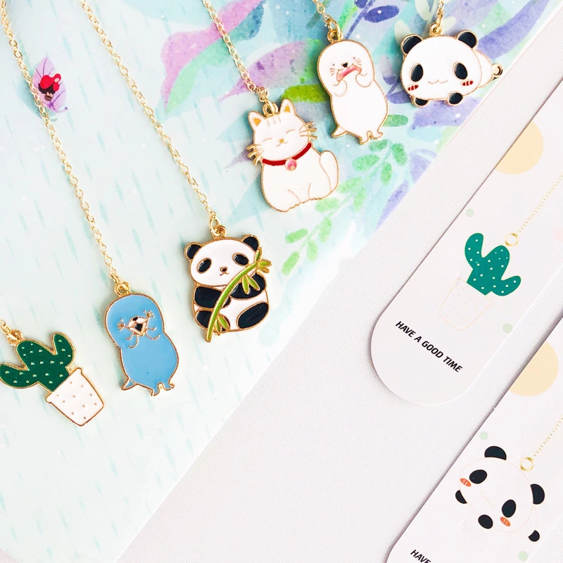 Cute Portable Animal-shaped Metal Pendant Bookmark