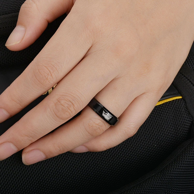 Her King His Queen Crown Stainless Steel Couple Ring