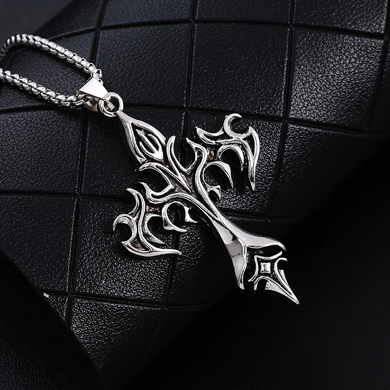 Men And Women Vintage Fashion Devil Cross Pendant Necklace