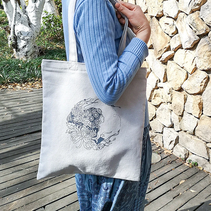 Large Capacity Hand Printed Shopping Bag Female