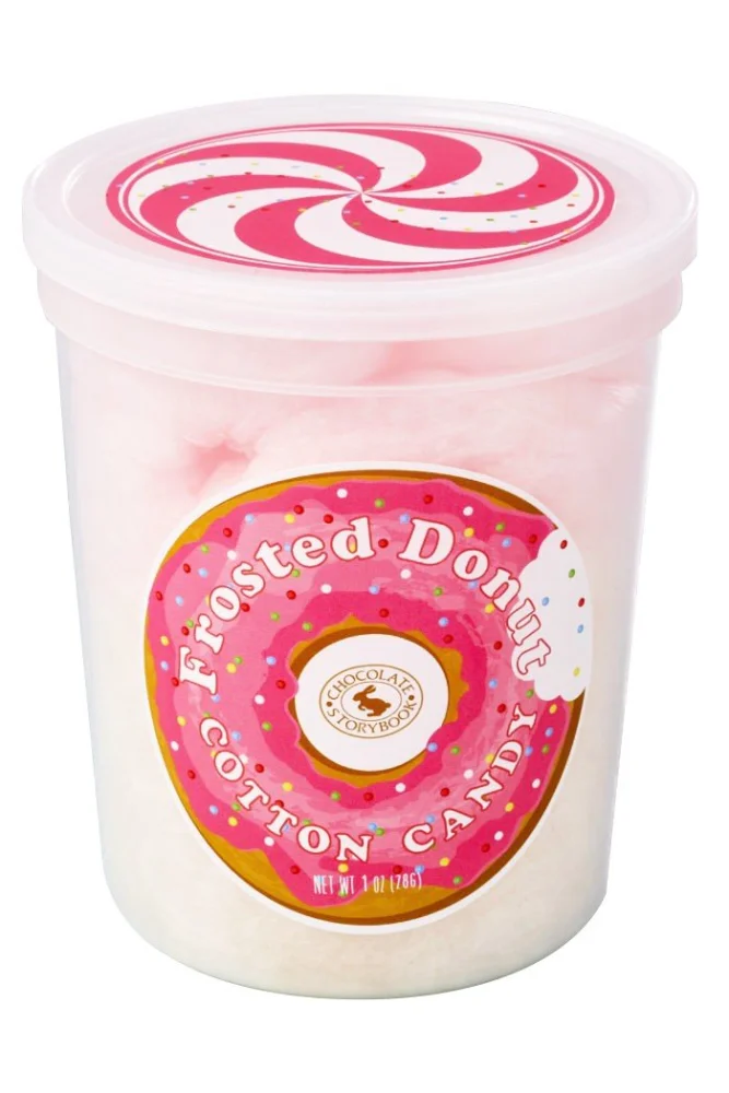 Frosted Donut Gourmet Flavored Cotton Candy – Unique Idea for Holidays, Birthdays, Gag Gifts, Party Favors