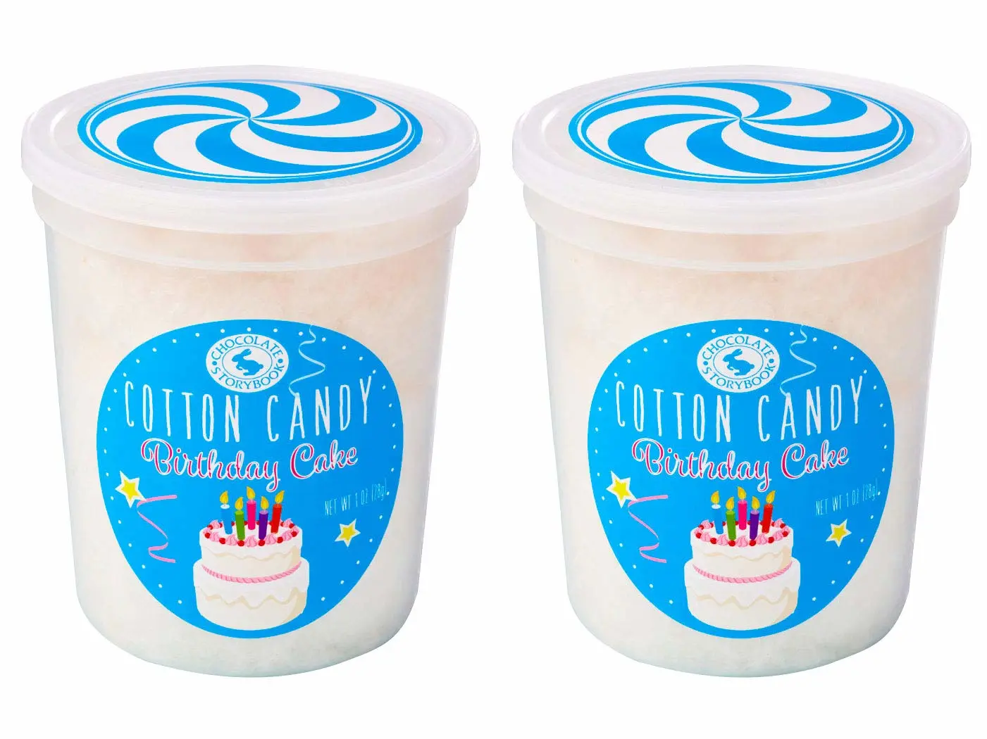 Birthday Cake Gourmet Flavored Cotton Candy (2 Pack) – Unique Idea for Holidays, Birthdays, Gag Gifts, Party Favors
