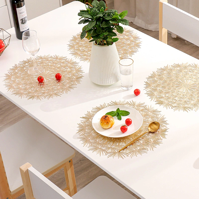 Waterproof And Oil Proof Gilding Hollow PVC Dandelion Table Mat