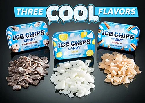 ICE CHIPS Xylitol Candy in Large 5.28 oz Resealable Pouch; Low Carb & Gluten Free (Peppermint)