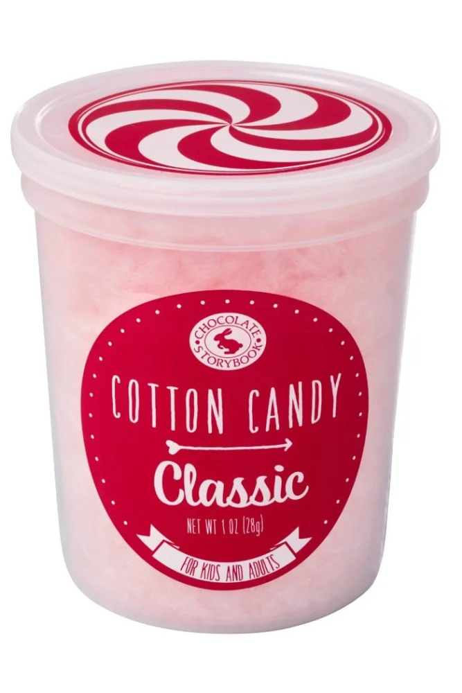 Chocolate Storybook Gourmet Handspun Cotton Candy - Classic Pink Flavor - 1.75 ounce Container