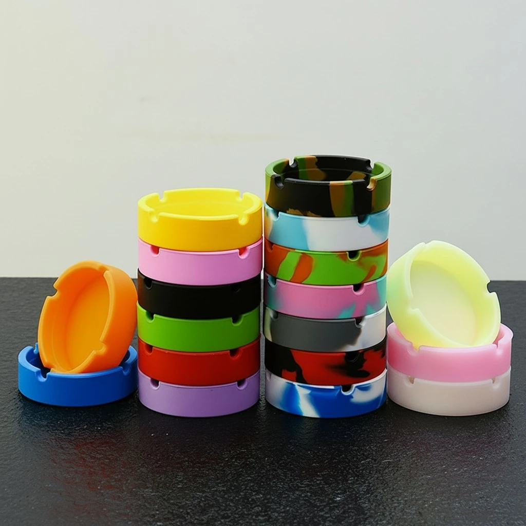 Creative Round Household Portable Ashtray Luminous
