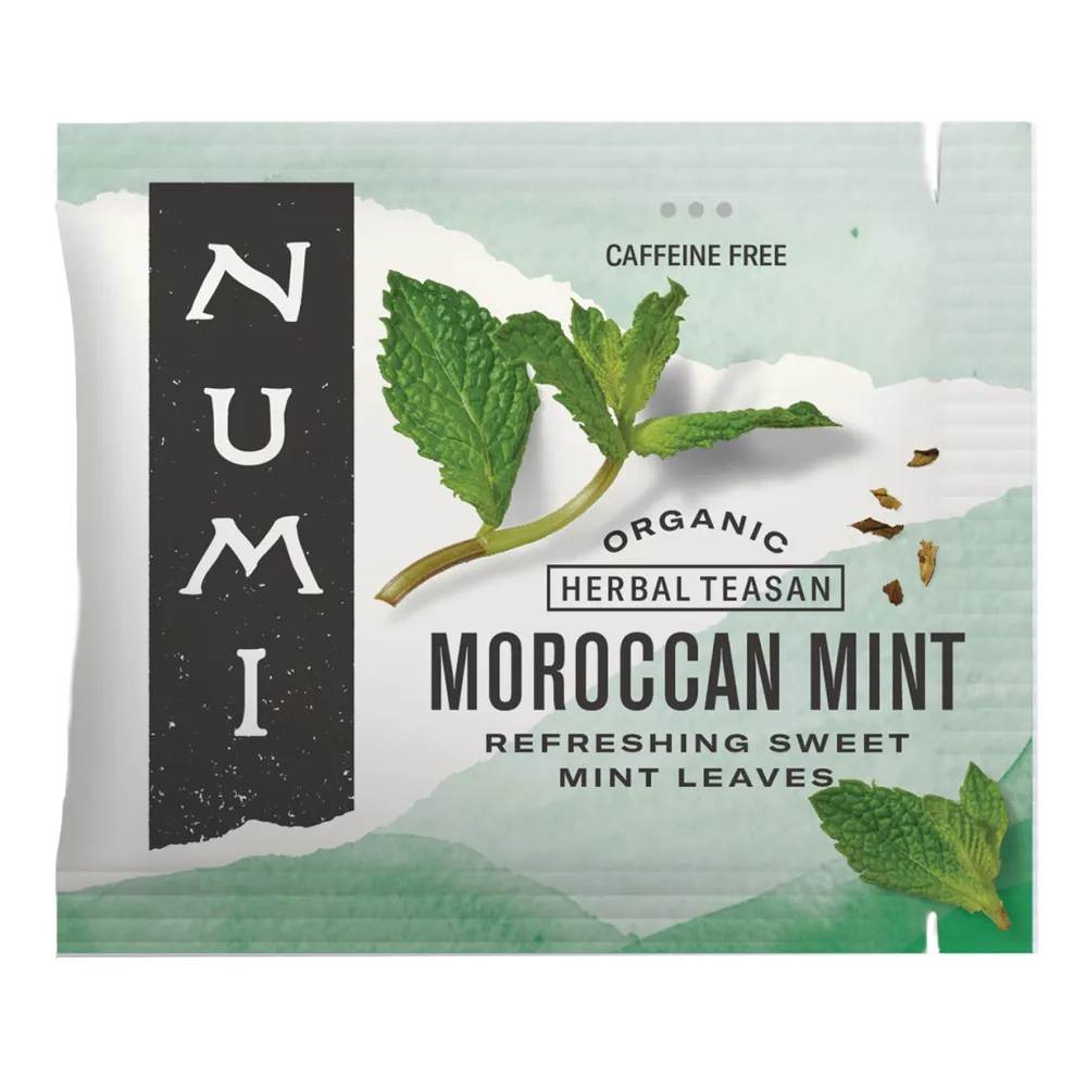 Numi Organic Tea Moroccan Mint, Box of Tea Bags, Herbal Teasan,100 Count (Pack of 1),Packaging May Vary