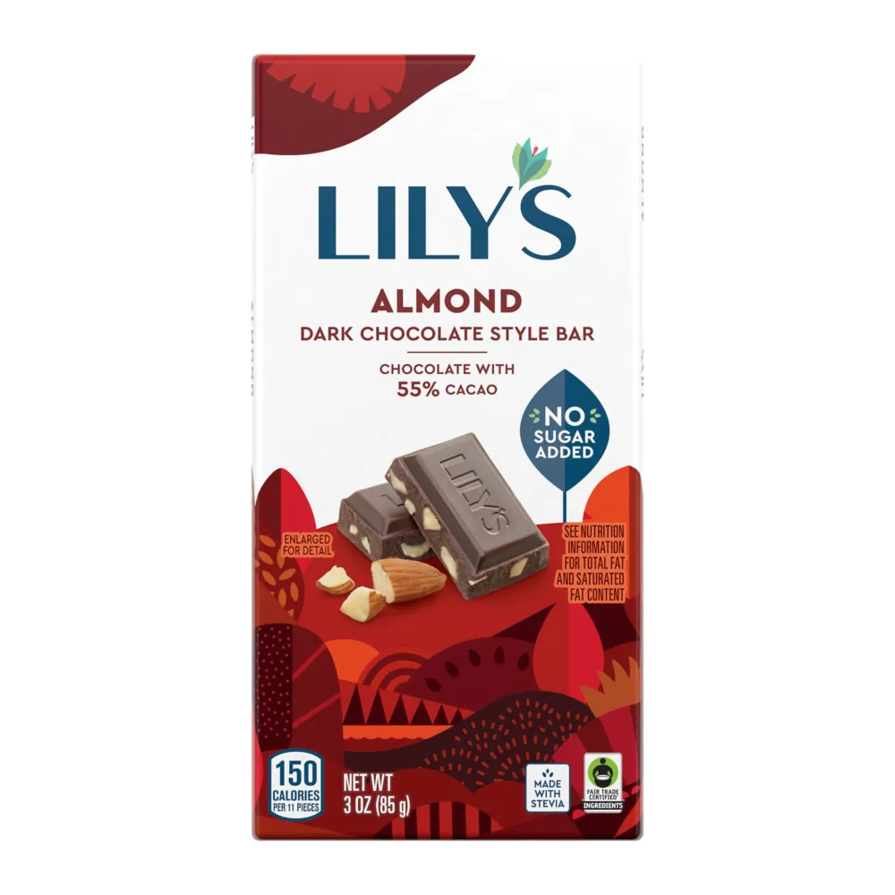 LILY'S Almond Dark Chocolate | 3 ounce, 4-Pack