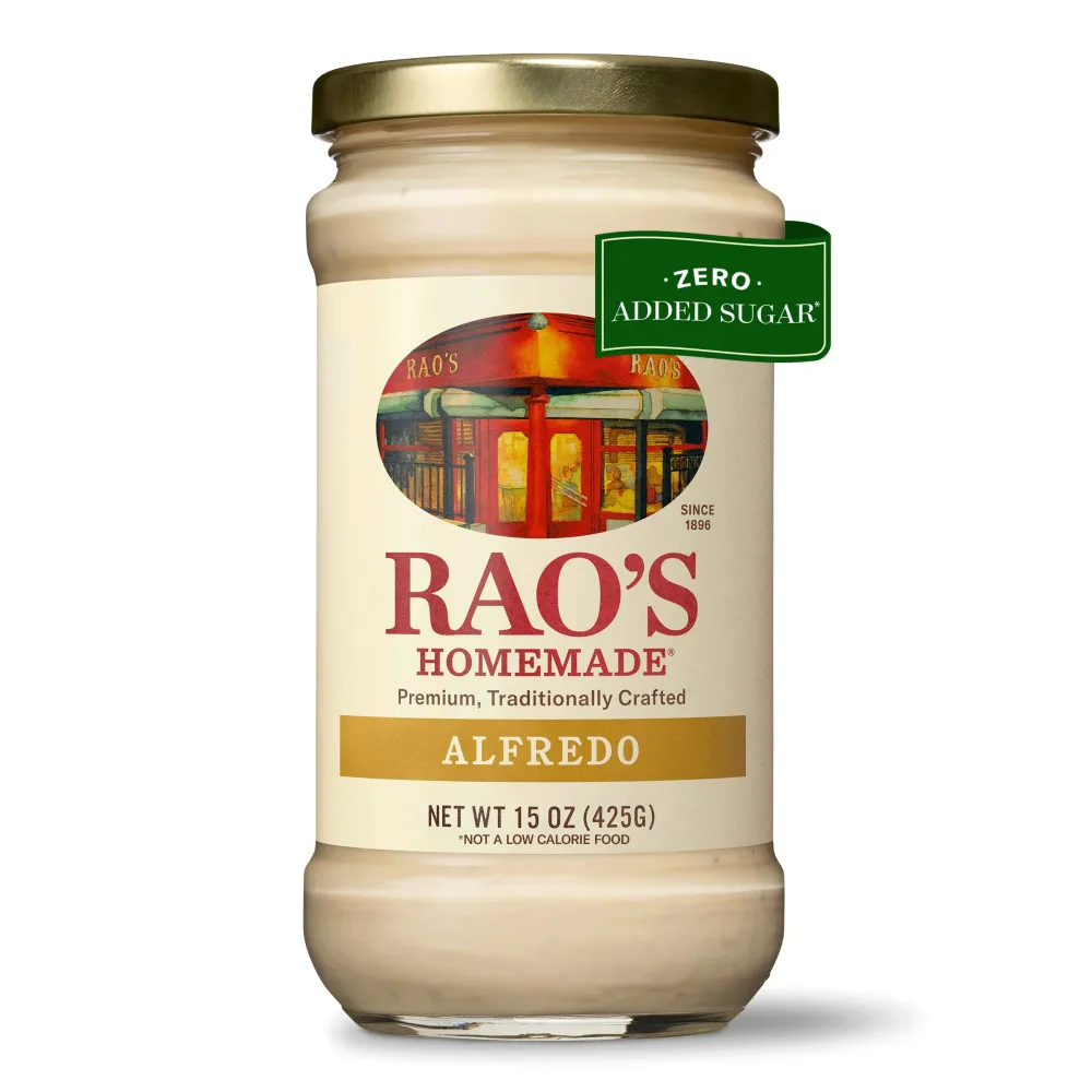 Rao's Homemade Alfredo Sauce 15 oz, Creamy Pasta Sauce, Premium Quality Blend of Parmesan & Romano Cheese, Cream and Butter