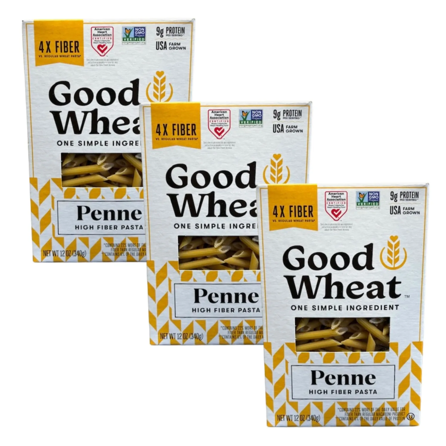 GoodWheat Pasta Penne - 12oz Per Box [Pack of 3]