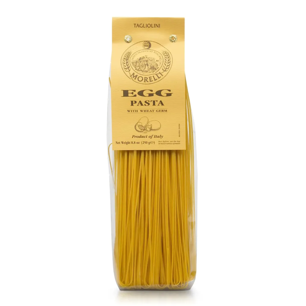 Morelli Pasta Egg Tagliolini Italian Pasta -Gourmet Pasta - Handmade in Small Batches - Imported Italian Pasta Noodles - Durum Wheat Semolina Pasta - 8.8 Oz / 250gr (Pack of 1)