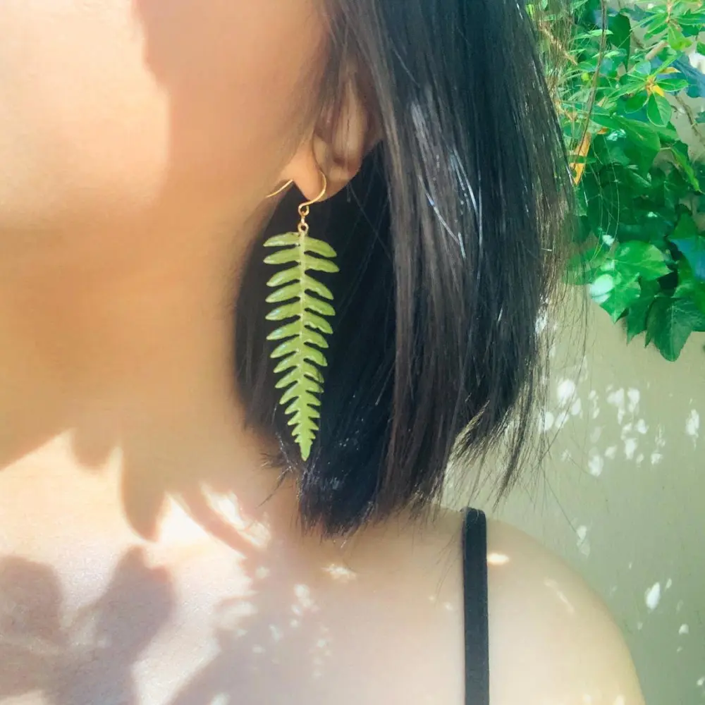 Women's Bohemian Fern Leaf Shaped Earrings