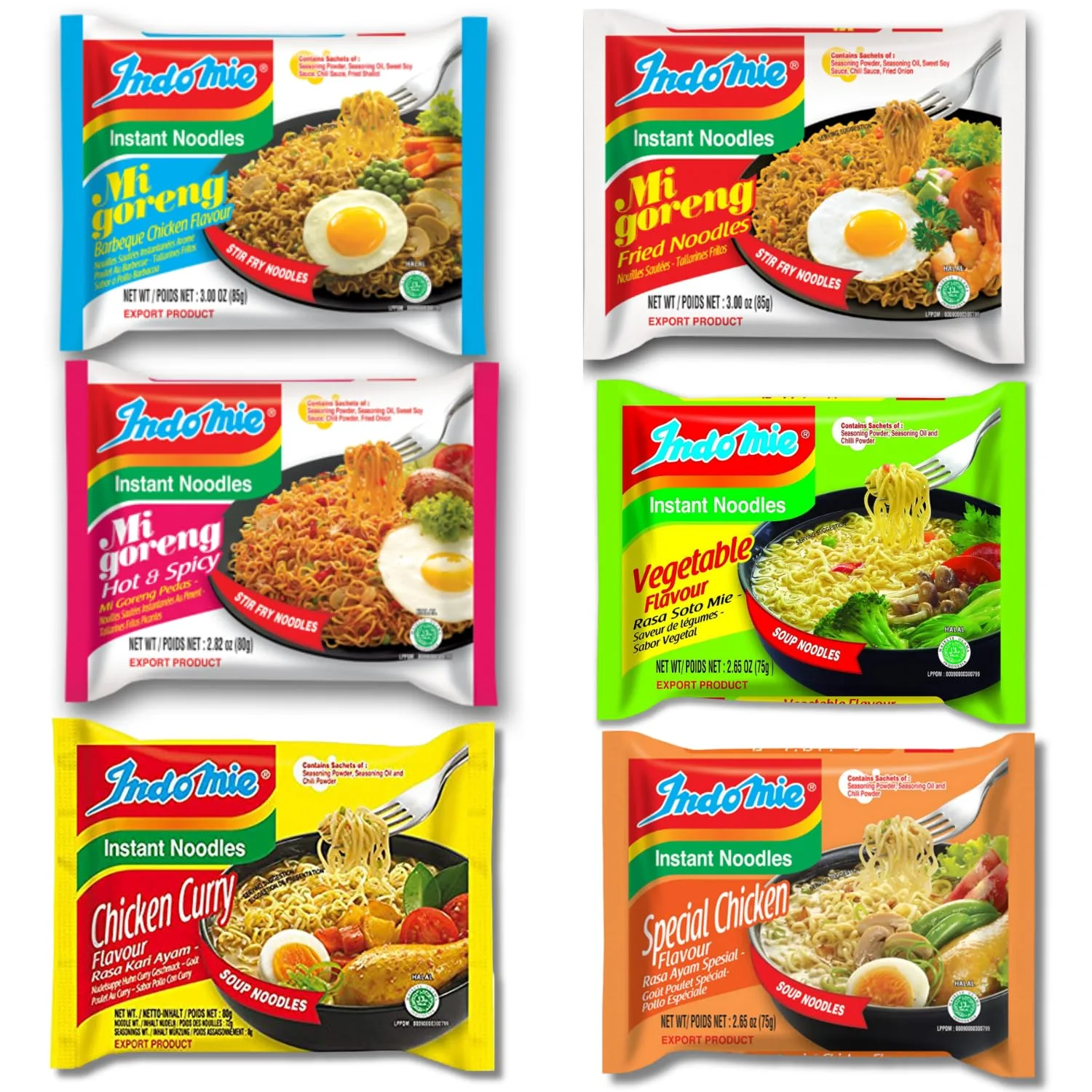 Indomie Variety Case (30 Bags), 1.0 Count