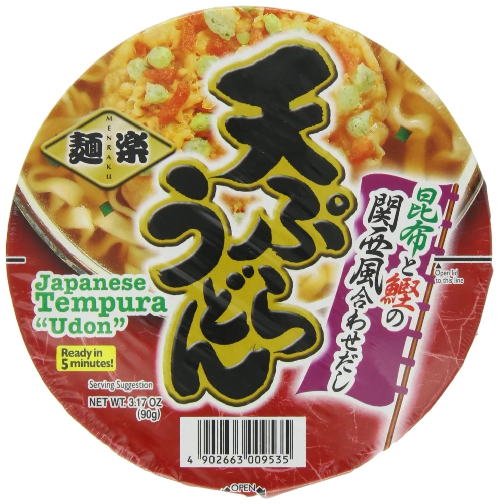 Menraku Tempura Noodles Soup, Udon, 3.17 Ounce