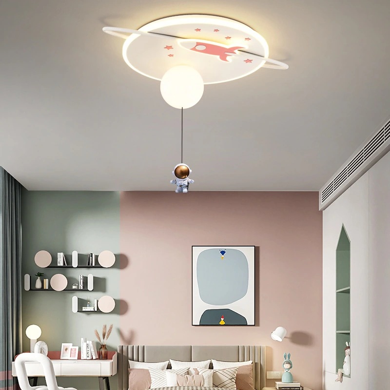 Cartoon Star Rocket Bedroom Ceiling Lamp