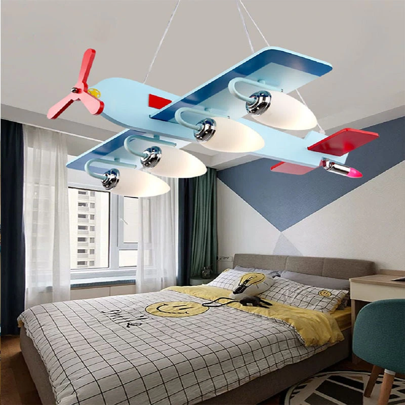 Cartoon Airplane Pendant Lamp For Children's Room Decoration