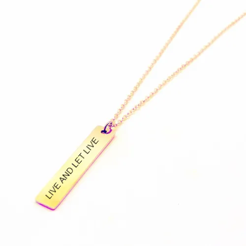 Live and Let Live Gold Plated Unisex Pendant