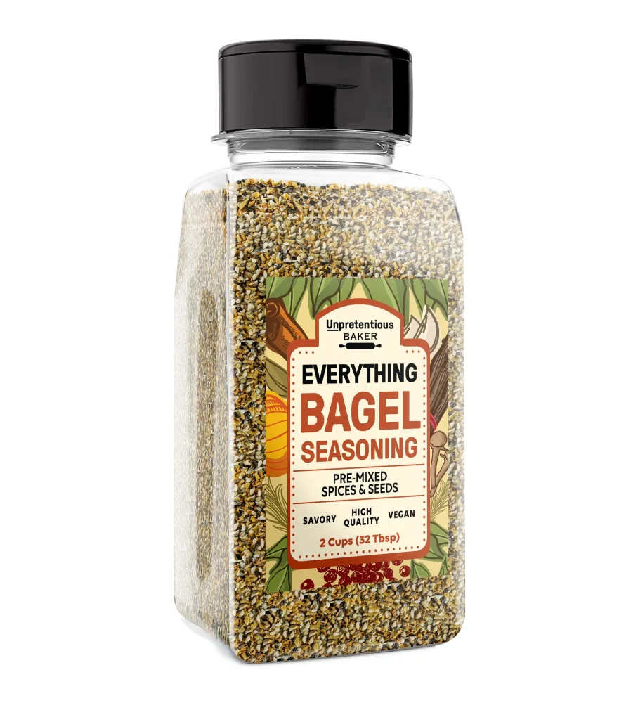 Everything Bagel Seasoning Add Texture & Flavor to Any Recipe, Mix of Sesame Seeds, Garlic, Onion & Salt, Convenient Shaker Bottle (8 Ounce)