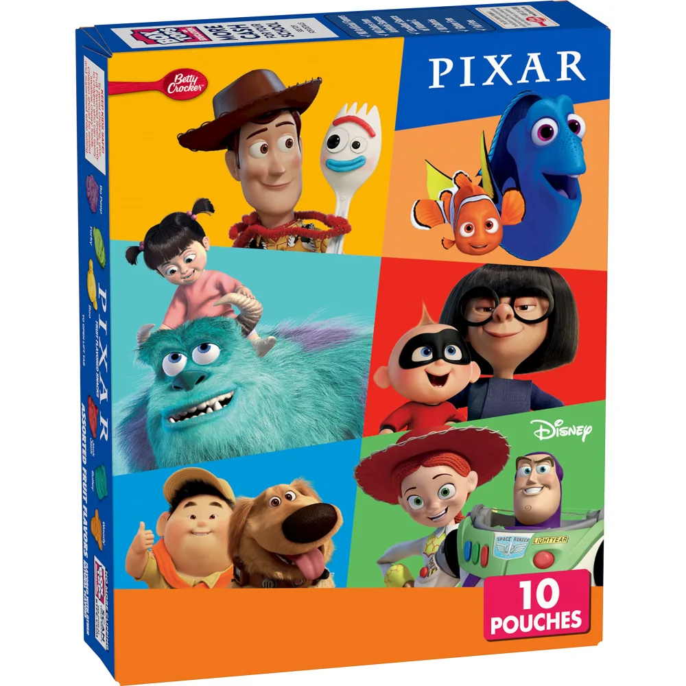 Disney Pixar Fruit Flavored Snacks, Gummy Treat Pouches, 10 ct