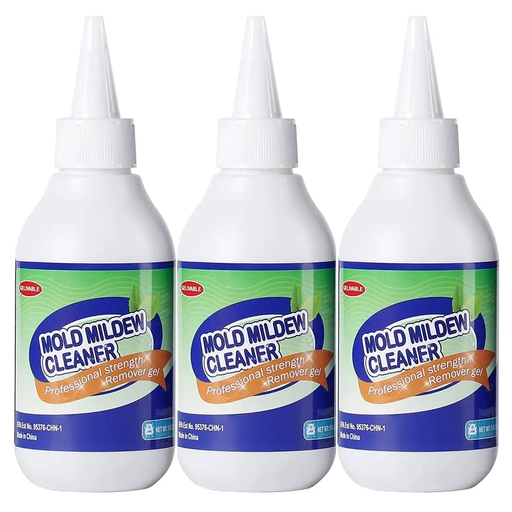 GELIVABLE Mold Remover Gel - Effective Mold Mildew Cleaner for Household Shower, Kitchen Sinks, Walls, Tiles, Grout, Bathrooms, Washing Machine and Refrigerator Strips - 5Fl.Oz (Pack of 3)
