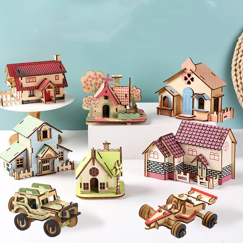 Three-dimensional Puzzle Children's Model Wooden Simulation