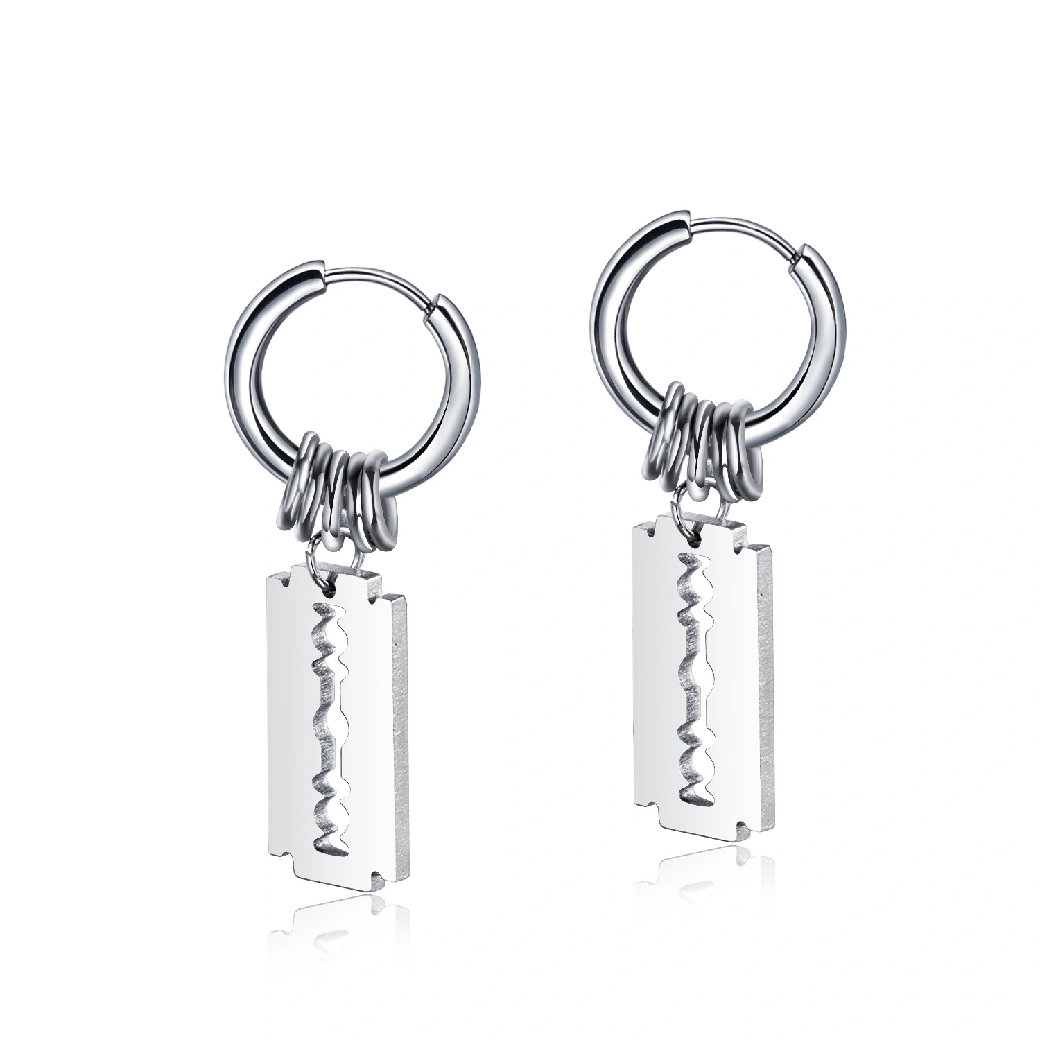 Personalized Steel Blade Men's Titanium Steel Stud Earrings