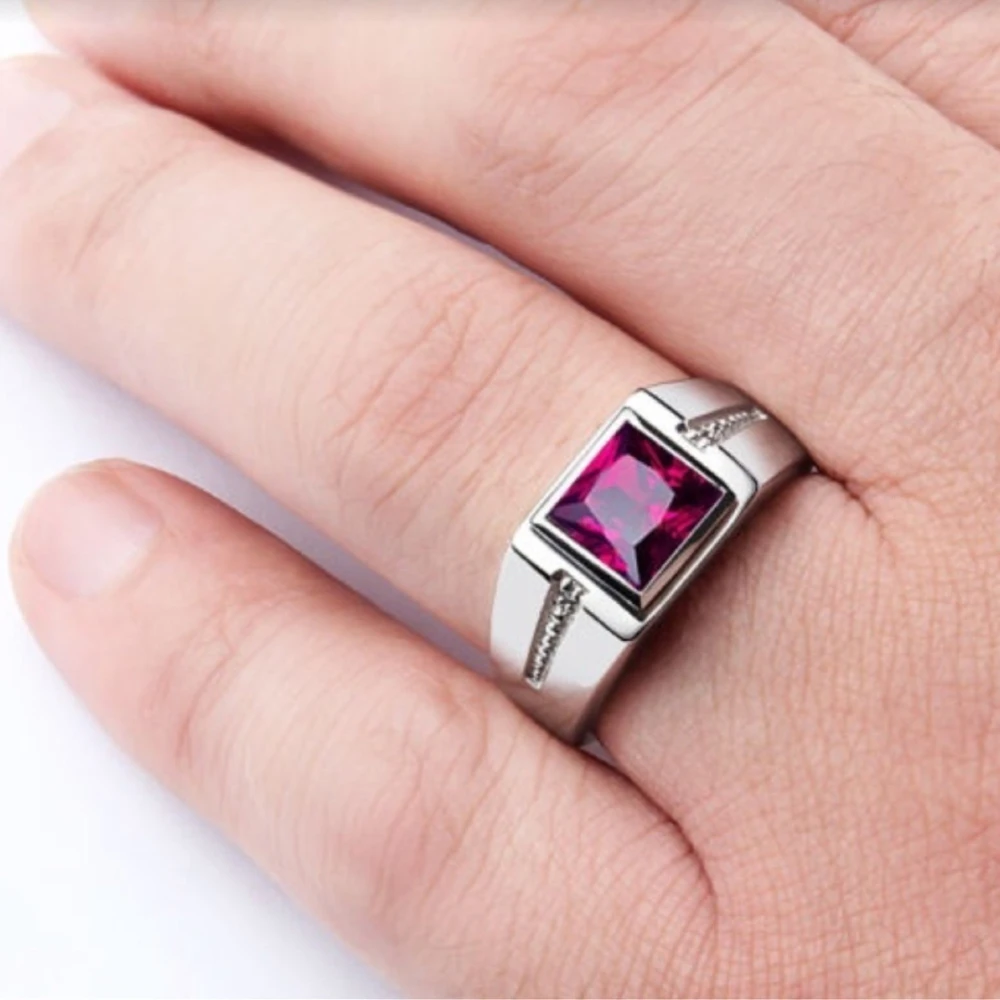 Women's Fashion Simple Square Zirconia Ring