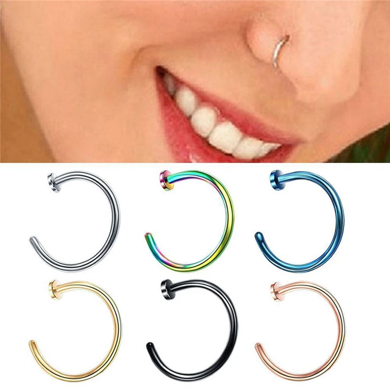 Body Piercing Jewelry Stainless Steel C-shaped False Nose Ring