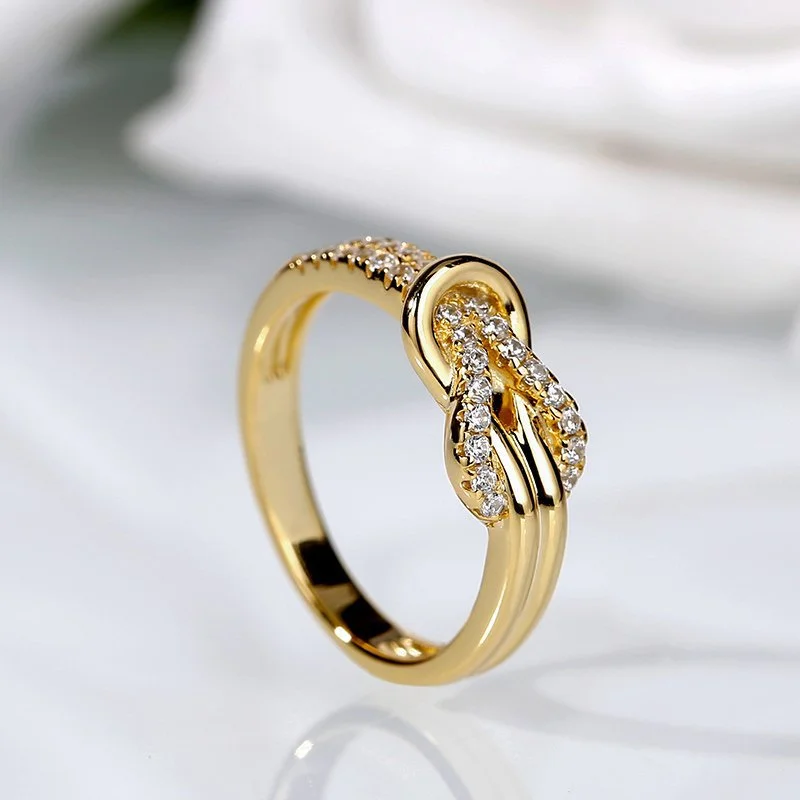 Rose Two-color Cross Love Girl Ring
