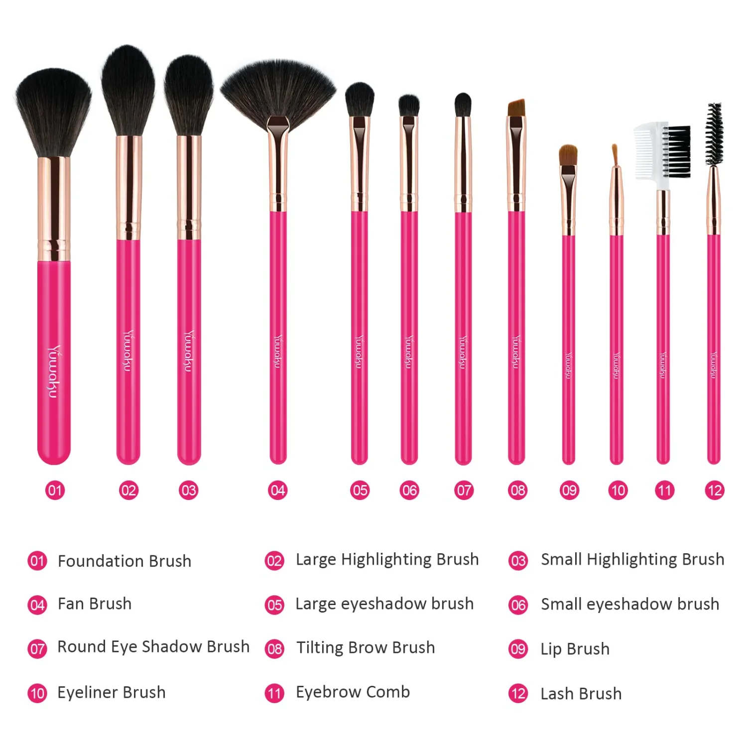 Makeup Brushes Set Professional from an Array of Eyeshadow Foundation Brushes to a Concealer Brush to Eyelash and Blusher Brushes 12 Pcs soft Make up Brush Kit, These vegan and cruelty-free brushes have soft synthetic bristles that work perfectly with any formula