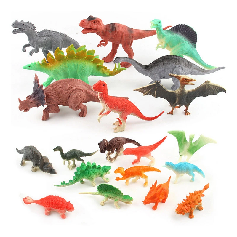 Simulated Dinosaur Models Toy Color Vinyl Tyrannosaurus Spinosaurus Combination Set