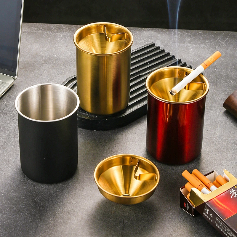 Creative Ashtray Stainless Steel Car Mounted Fly Ash And Fall Prevention