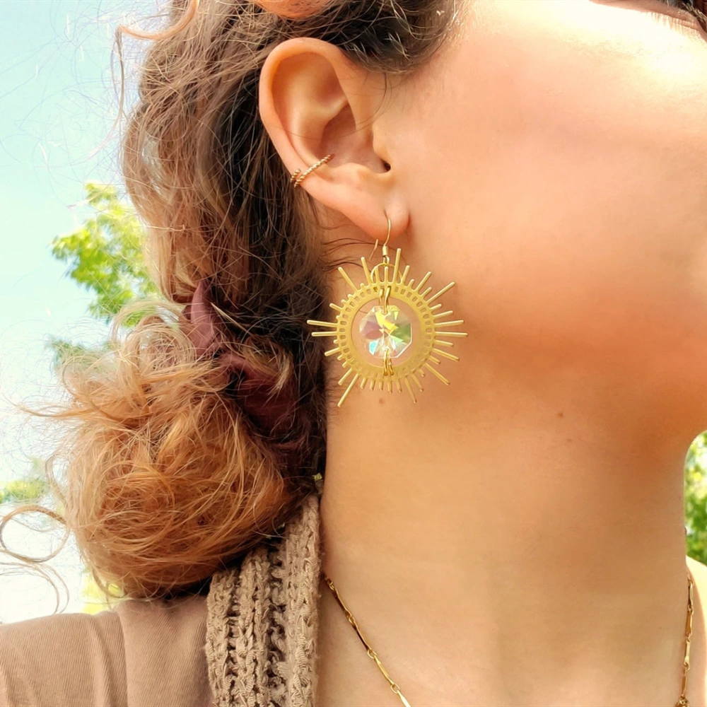 Natural Colorful Crystal Bohemian Style Earrings