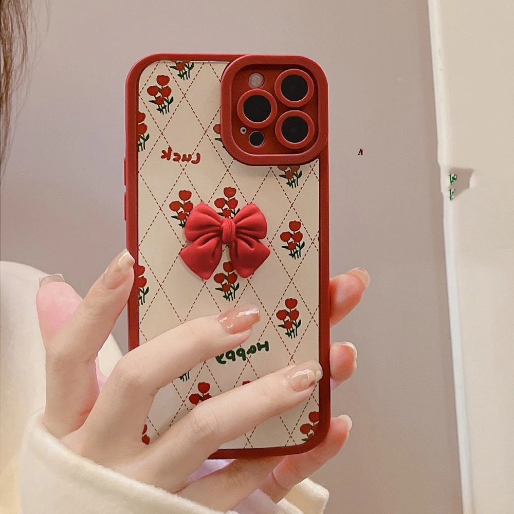 Cute Flower Bow Silicone Phone Case