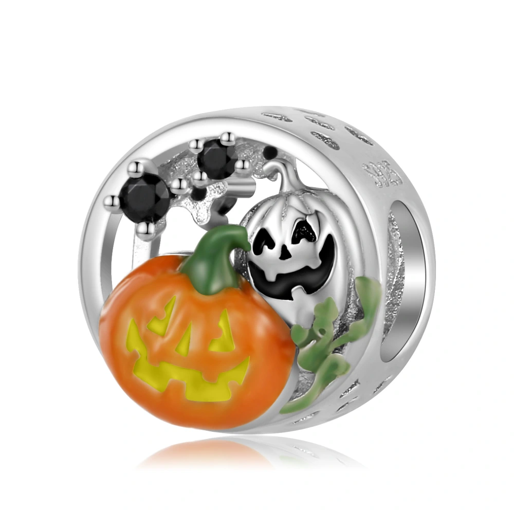 925 Silver Drop Glue Halloween Pumpkin Beads Hollow Bracelet Diy Accessories