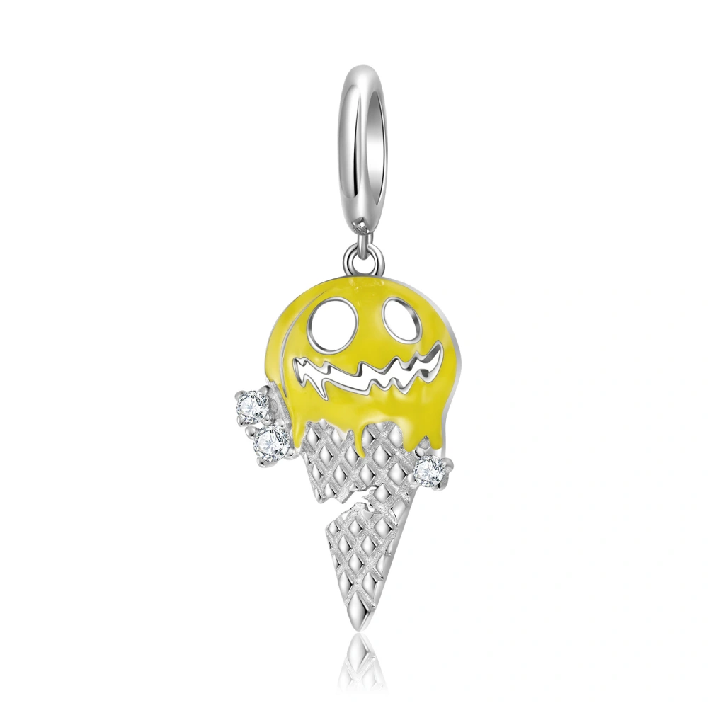 Original Design Pumpkin Ice Cream Pendant Halloween Series Diy Beaded Bracelet Accessories 925 Sterling Silver Drops