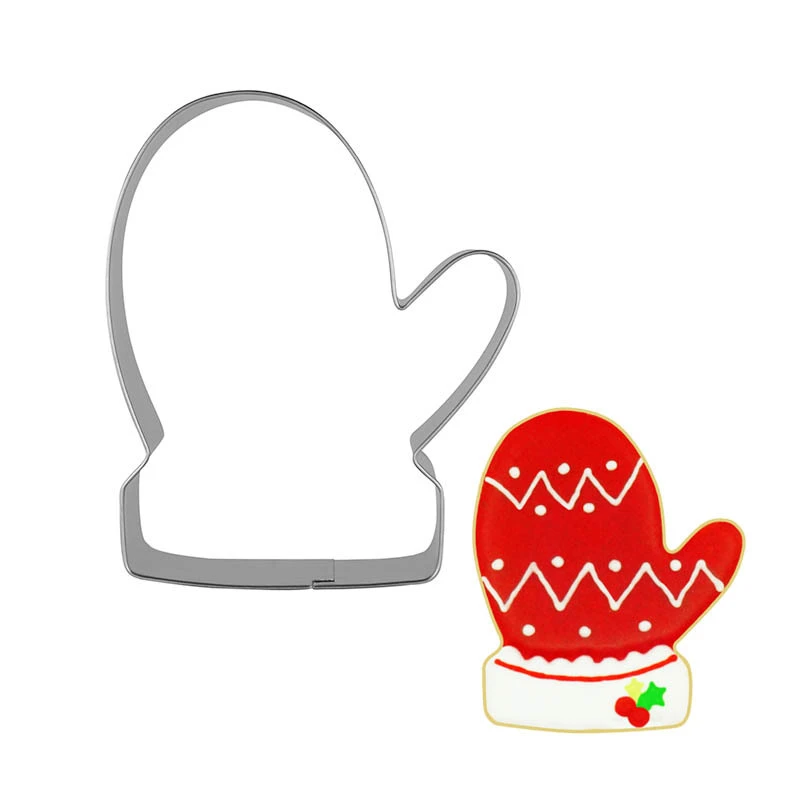 Cross Border Baking Equipment Cartoon Christmas Series DIY Biscuit Cookies Mold Christmas Gloves Cutting Mold Pressing Mold