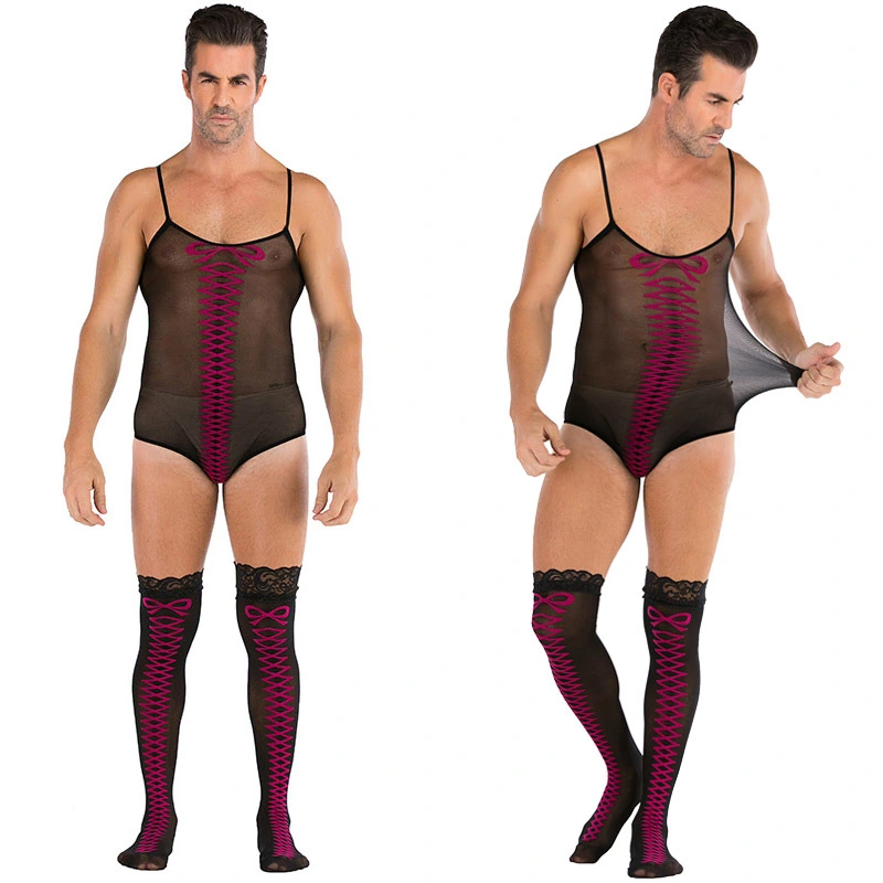 Men's Sexy Jumpsuit Silk Stockings