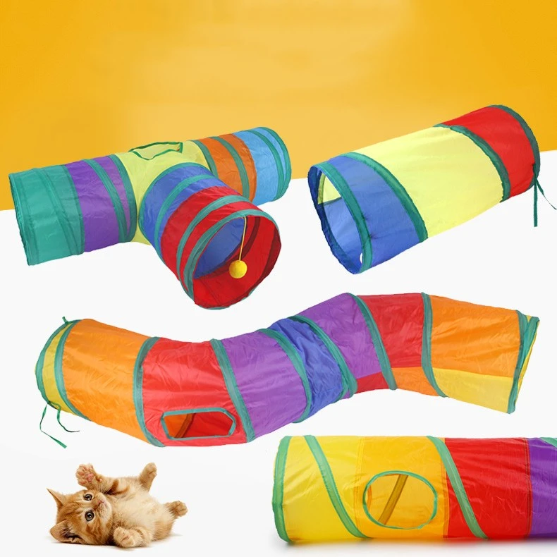 Pet Tunnel Cat Rainbow Interactive Toy